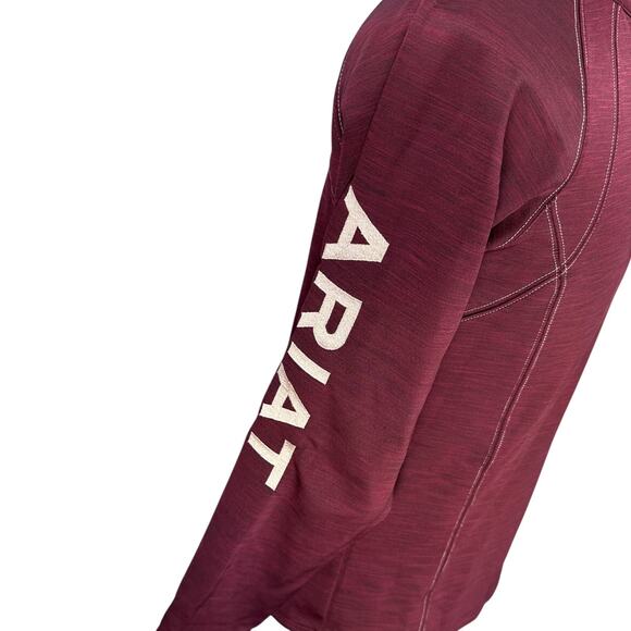 Ariat Tek Team 1/2 Zip Sweatshirt Youth Unisex 2XL XXL Windsor Wine Pullover New - Picture 3 of 11